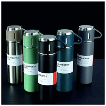 Stainless Steel Thermo 500ml Vacuum Insulated Bottle with 3 Cup 2