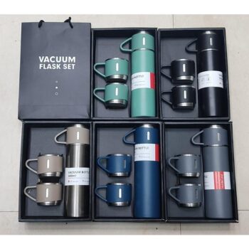 Stainless Steel Thermo 500ml Vacuum Insulated Bottle with 3 Cup