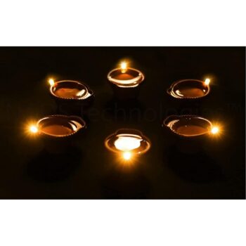 TED TECH Water Sensor Led Diyas Candle with Water Sensing Technology E-Diya, Warm Orange Ambient Lights, Battery Operated Led Candles for Home Decor, Festivals Decoration (2 PCS)