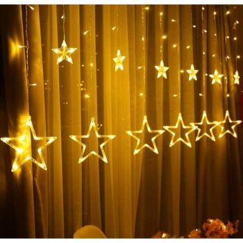 138 LED Curtain String Lights, TWINKLE TWINKLE LITTLE STAR ! - 12 Stars