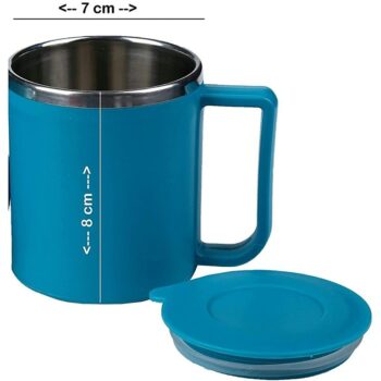 Tea Coffee Lovers Choice Cup With Lid Plastic Stainless Steel Coffee Mug 300 ml Pack of 2 2