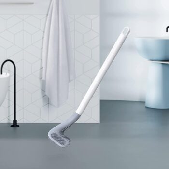 Toilet Brush - Wall-Mounted Long-Handled Golf Head Toilet Brush with Hook