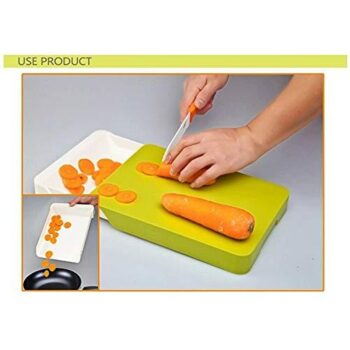 2 in 1 Cut & Wash Chopping Board with Drawer with Stainless Steel Knife Suitable for All Vegetables & Fruits