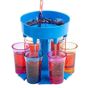 6 Shot Glass and Holder Wine Dispenser 1.2oz Liquids Filling Cup Carrier Caddy Liquor Whiskey Dispenser