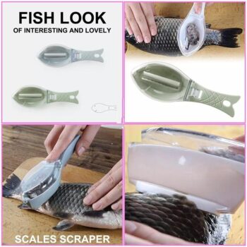 Fish Scale Scraper - Fish Scaler Sawtooth Scale Descaler Scraper Cleaner Fish Scales Brush Shaver Remover Scale Knife