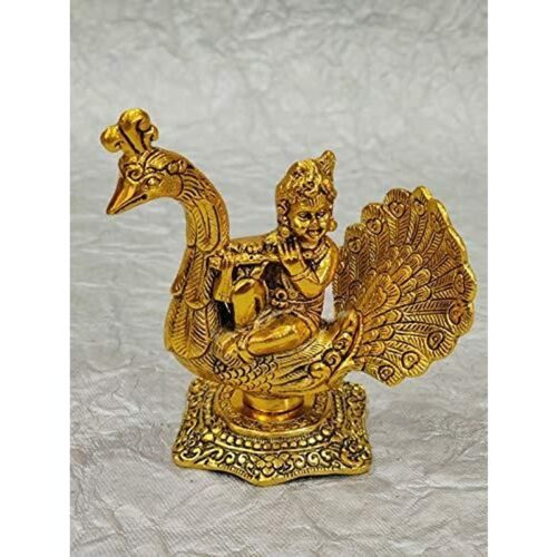 God Krishna Kanha ji Murti With Peacock Showpiece 1