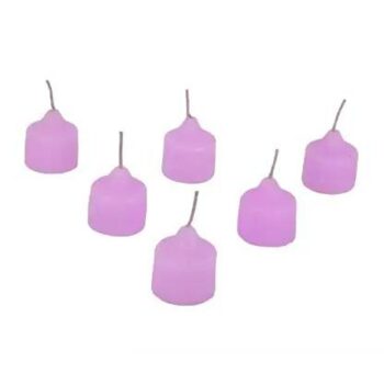 Home Decoration Light Candle (Purple, Pack of 6)