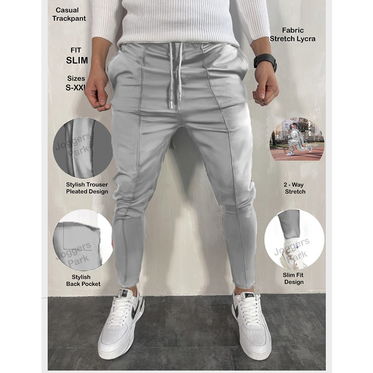 Buy Men's Premium Lycra Casual Pant 2 Combo, 4 Way Strechable