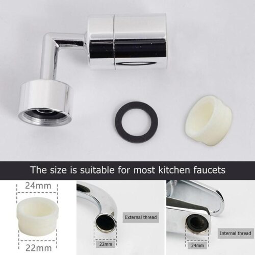 Kitchen 720° Rotatable Splash Filter Faucet Sprayer Head Flexible Bathroom Tap Extender
