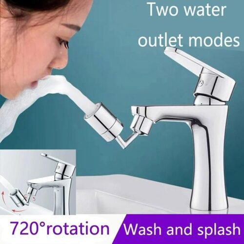 Kitchen 720° Rotatable Splash Filter Faucet Sprayer Head Flexible Bathroom Tap Extender