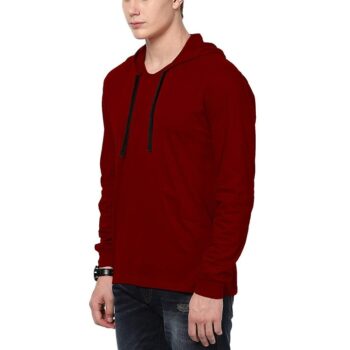 Lazychunks Men Cotton Solid Hoodie