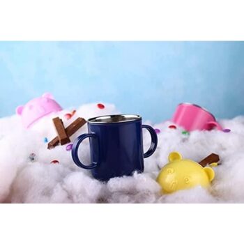 Mug - Coffee Mug Twin Handle Hot and Cold Coffee Milk Tea Mug Cup for Kids, Double Wall with Inner Non-Toxic Stainless Steel