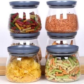Plastic Handy & Mataka Conatiner Storage Jar & Container 900ML Plastic Cereal Dispenser, Air Tight, Grocery Container, Fridge Container (Pack of 10)