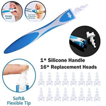 Silicone Easy Earwax Removal with 16 Replacement Disposable Soft Tips