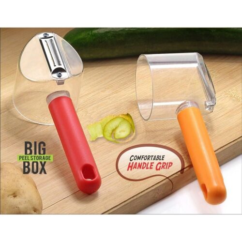 Stainless Steel Fruit Vegetable Peeler with Storage Box Container Straight Peeler 1