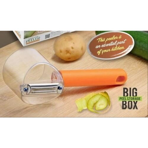 Stainless Steel Fruit & Vegetable Peeler with Storage Box, Container Straight Peeler