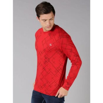 Urgear Cotton Printed Red T-Shirt for Men
