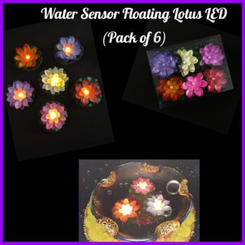Water Sensor Floating Lotus LED Candles (Pack of 6)