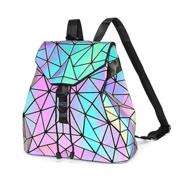 Women's Geometric Reflective Backpack