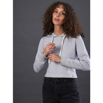 Cotton Solid Women Sweatshirt