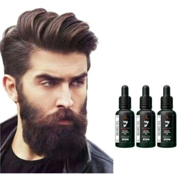 Glow Ocean Beard Growth Oil-For Fast And Effective Beard Growth- Natural (Pack Of 3)