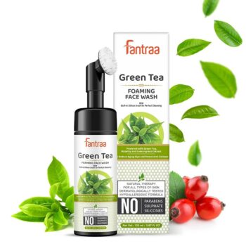 Green Tea Foaming Face Wash with Built-In Face Brush, 150ml