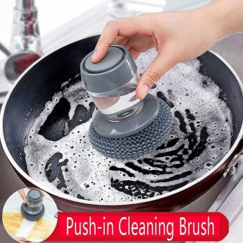 Kitchen Soap Dispensing Palm Brush Washing