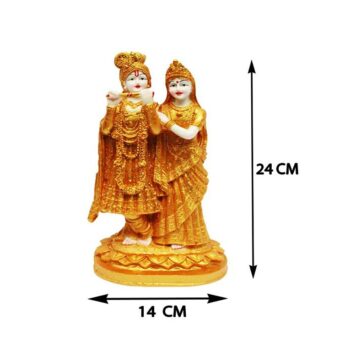 Lord Radha Krishna Idol Showpiece, Statue for Diwali, Pooja & Home Decoration - 24 cm