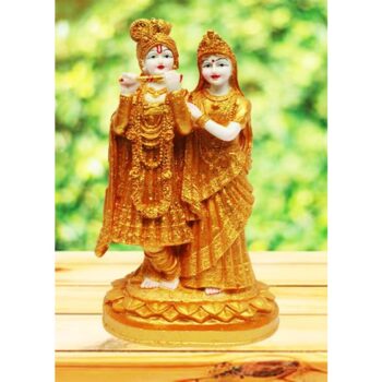 Lord Radha Krishna Idol Showpiece, Statue for Diwali, Pooja & Home Decoration - 24 cm