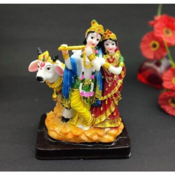 Lord Radha Krishna Idol Statue, Best for Diwali, Worship, Home & office Décor - 16 cm