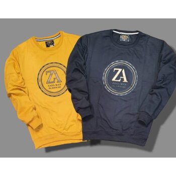 Men Full Sleeves Printed Fleece Zara Sweatshirt (Pack of 2) - Yellow, Black