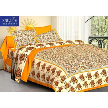 Snooze Printed Cotton Double Bedsheet