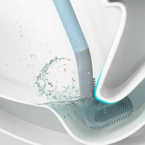Toilet Brush- Wall-Mounted Long-Handled Golf Head Toilet Brush with Hook