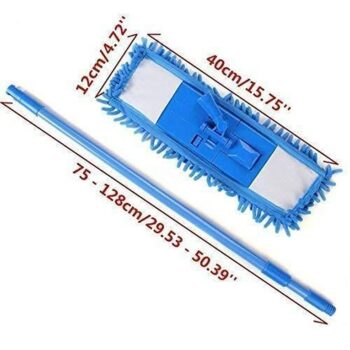 Wet and Dry Cleaning Flat Microfiber Floor Cleaning Mop with Telescopic Long Handle Dry Mop