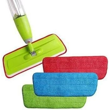 Mop Pads Heads - Microfiber Flat Pros Reusable Spray Mop Replacement Pads Heads for Wet/Dry Mops for Floor Cleaning and Scrubbing (Set of 3)