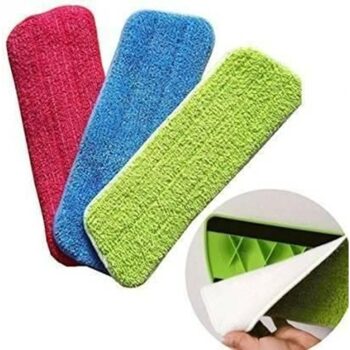 Mop Pads Heads - Microfiber Flat Pros Reusable Spray Mop Replacement Pads Heads for Wet/Dry Mops for Floor Cleaning and Scrubbing (Set of 3)