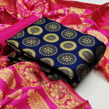 Navratri Gorgeous Banarsi Silk Women Dress Material with Jacquard Weaving
