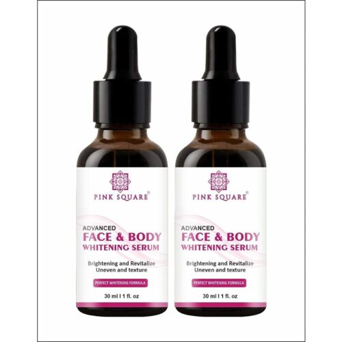 Pink square premium face & body whitening face serum combo pack of 2 bottle 30 ml (60ml)