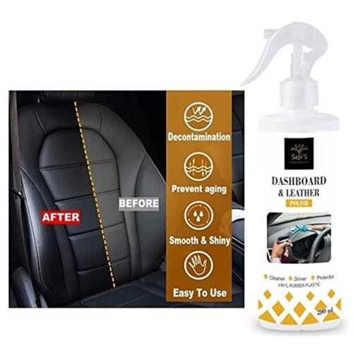 SAPI'S Dashboard & Leather Polish to Shine Black Look, Zero dust Attraction & Spotless Car Care, Car Accessories