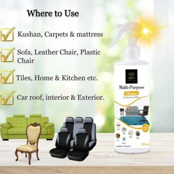 Sapi'S Multi-Purpose Cleaner for Sofa, Mattress, Carpet, Kushan, Leather, Car Roof, Plastic, Vinyl Rubber, Car Interiors