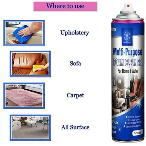 Sapi'S Multi-Purpose Interior Foam Cleaner for Car & Home, 650 ML (Pack of 1)