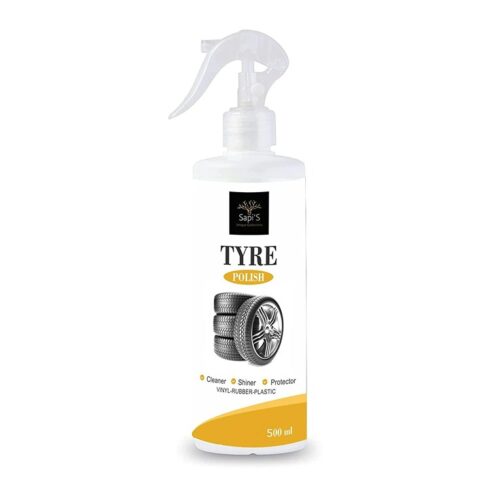 Sapi'S Tyre Polish, Tyre Restorer, Extra Glossy, Prevent Fading and Cracking of Tyres, Non-Greasy Long Lasting Deep Gloss, Tyre Polish Spray - 500ml (Pack of 1)
