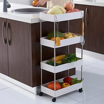 4 Tier Storage Kitchen, Multipurpose Organizer Shelf