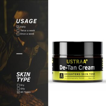 Ustraa Total De-Tan Kit De-Tan Face Cream - 50g, De-Tan Face Scrub 100g