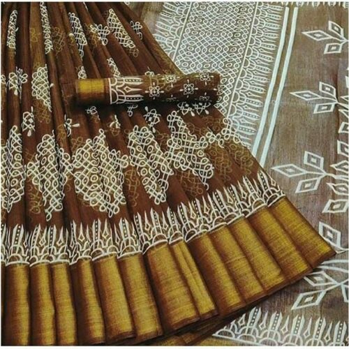 Varnam Trendy Printed Cotton Silk Saree