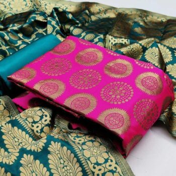 Women Banarasi Silk Dress Material with Stunning Jacquard Weaving