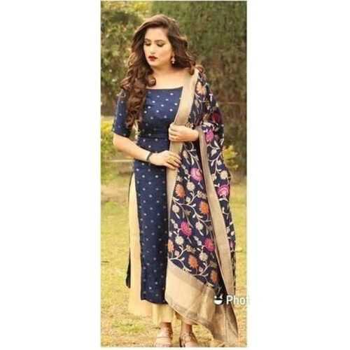 Women Gorgeous Banarasi Silk Dress Material with Jacquard Weaving