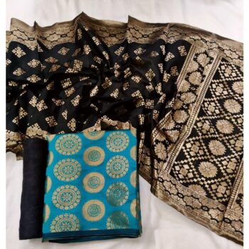Women Rangat Pretty Banarasi Silk Dress Material with Jacquard Weaving