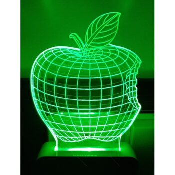 7 Color Changing 3D LED Apple Night lamp with Plug for Living Room