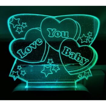 7 Color Changing 3D LED Baby Night lamp with Plug for Living Room